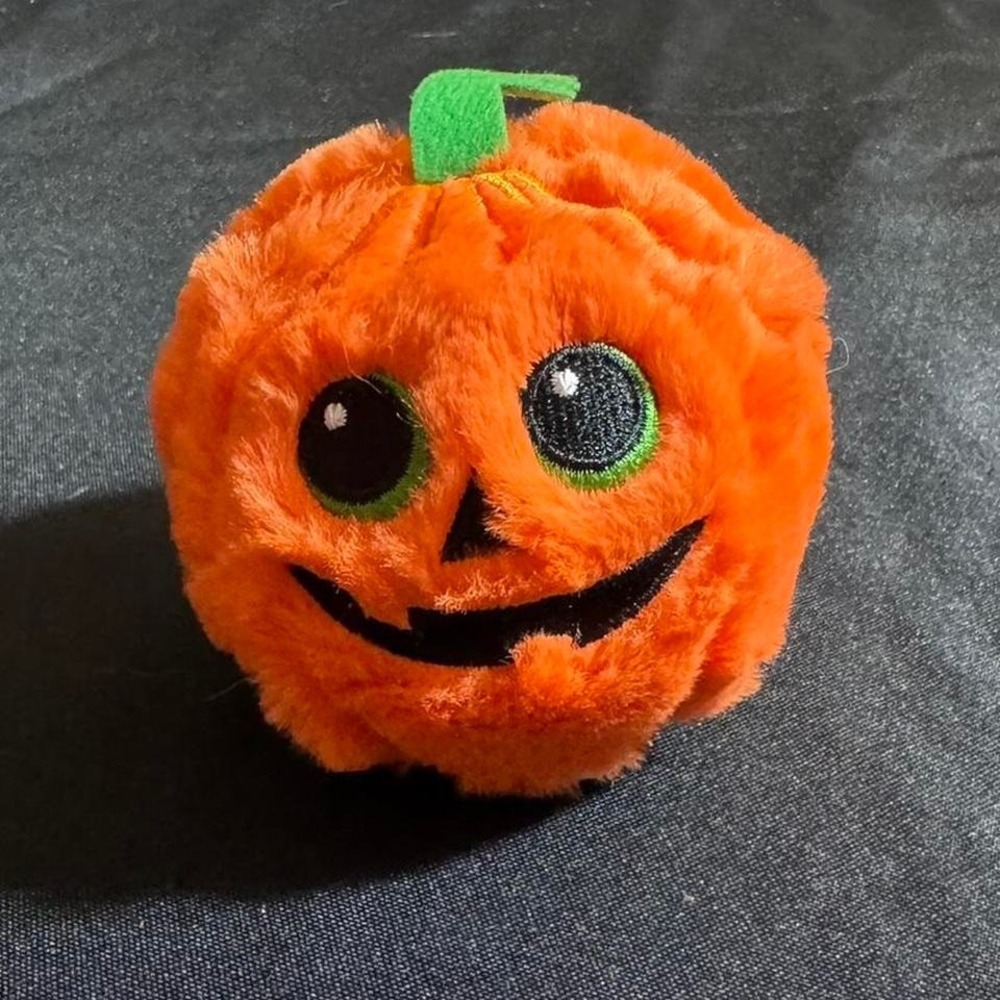 Orange and green plush pumpkin Ty Beanie Bouncy ball Brand‎ New